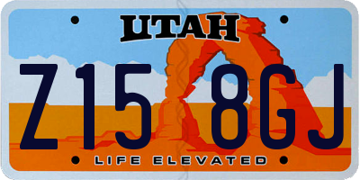 UT license plate Z158GJ
