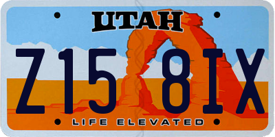 UT license plate Z158IX