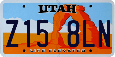 UT license plate Z158LN
