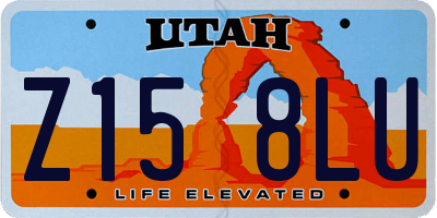 UT license plate Z158LU