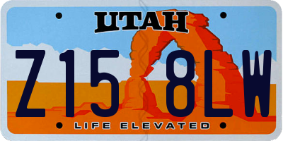UT license plate Z158LW