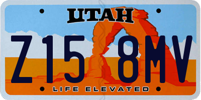 UT license plate Z158MV
