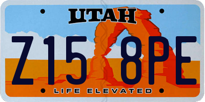 UT license plate Z158PE