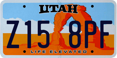 UT license plate Z158PF