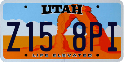 UT license plate Z158PI