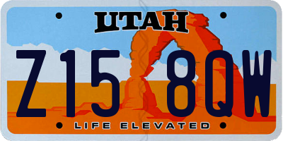 UT license plate Z158QW