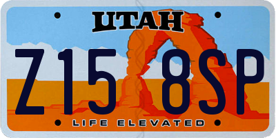 UT license plate Z158SP