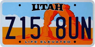 UT license plate Z158UN