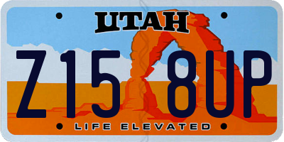 UT license plate Z158UP
