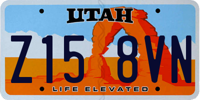 UT license plate Z158VN