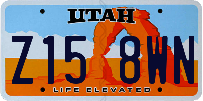 UT license plate Z158WN