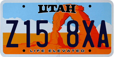 UT license plate Z158XA