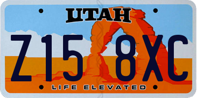 UT license plate Z158XC
