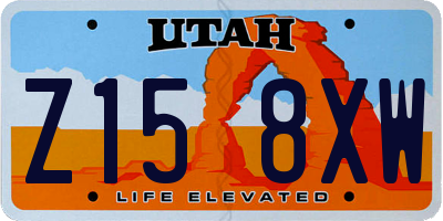 UT license plate Z158XW