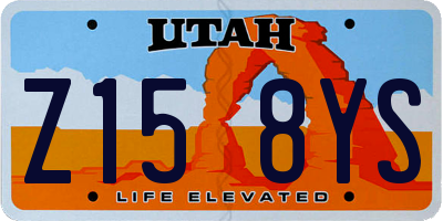 UT license plate Z158YS