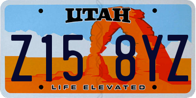UT license plate Z158YZ