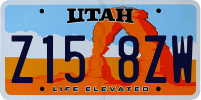 UT license plate Z158ZW
