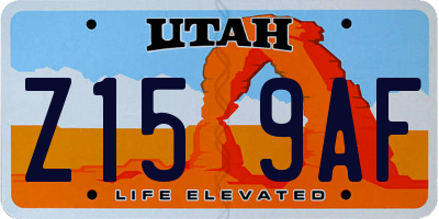 UT license plate Z159AF