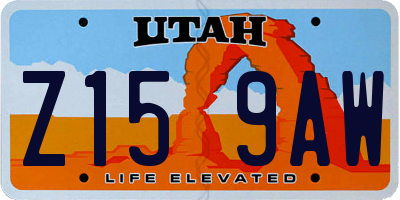 UT license plate Z159AW