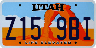 UT license plate Z159BI