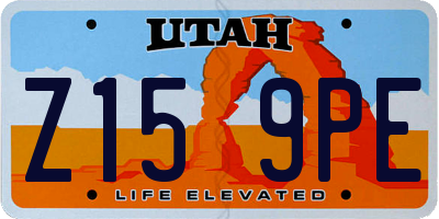 UT license plate Z159PE