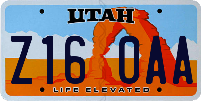 UT license plate Z160AA