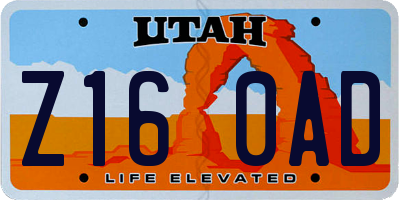 UT license plate Z160AD