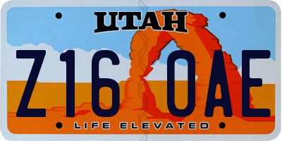 UT license plate Z160AE