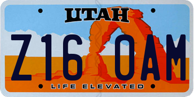 UT license plate Z160AM