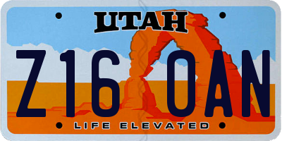 UT license plate Z160AN