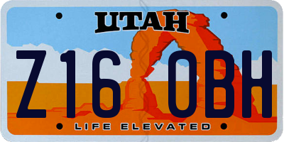 UT license plate Z160BH