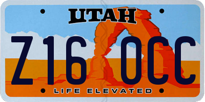 UT license plate Z160CC