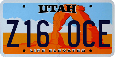 UT license plate Z160CE