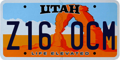 UT license plate Z160CM
