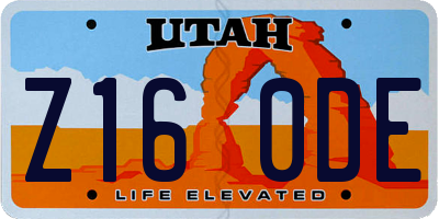 UT license plate Z160DE