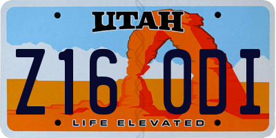 UT license plate Z160DI