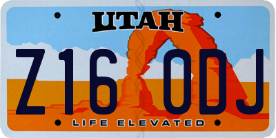 UT license plate Z160DJ