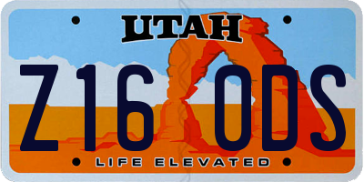 UT license plate Z160DS