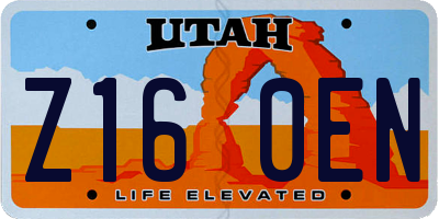 UT license plate Z160EN