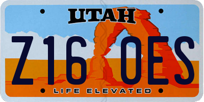 UT license plate Z160ES