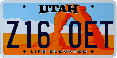 UT license plate Z160ET