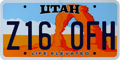 UT license plate Z160FH
