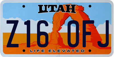 UT license plate Z160FJ