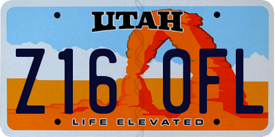UT license plate Z160FL