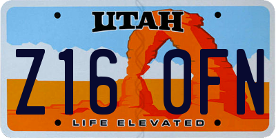 UT license plate Z160FN
