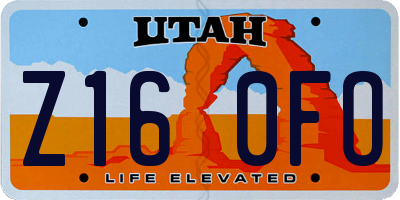 UT license plate Z160FO