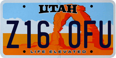UT license plate Z160FU