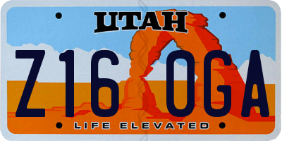 UT license plate Z160GA