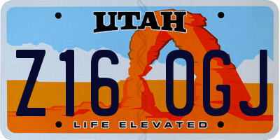 UT license plate Z160GJ