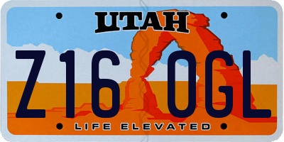 UT license plate Z160GL